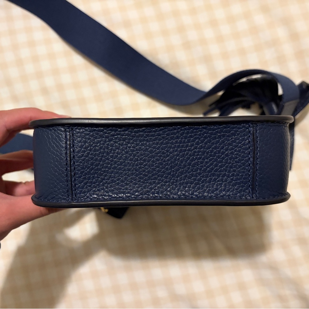 Tory Burch Navy Leather Tassel Crossbody Bag - Picture 13 of 14